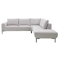 Interliving Sofa Serie 4255 – Ecksofa silberfarbener Bezug Mara 9 & schwarze Metallfüße 4.26 - Stellfläche ca. 270 x 240 cm