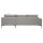 Interliving Sofa Serie 4255 – Ecksofa silberfarbener Bezug Mara 9 & schwarze Metallfüße 4.26 - Stellfläche ca. 270 x 240 cm
