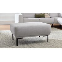 Interliving Sofa Serie 4255 – Polsterhocker silberfarbener Bezug Mara 9 & schwarze Metallfüße 4.26 - ca. 65 x 95 cm