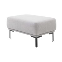 Interliving Sofa Serie 4255 – Polsterhocker silberfarbener Bezug Mara 9 & schwarze Metallfüße 4.26 - ca. 65 x 95 cm