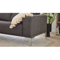 Interliving Sofa Serie 4255 – Ecksofa grauer Bezug Comora 9853 & silberfarbene Metallfüße 4.26 - Stellfläche ca. 185 x 255 cm