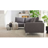 Interliving Sofa Serie 4255 – Ecksofa grauer Bezug Comora 9853 & silberfarbene Metallfüße 4.26 - Stellfläche ca. 185 x 255 cm