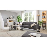 Interliving Sofa Serie 4255 – Ecksofa grauer Bezug Comora 9853 & silberfarbene Metallfüße 4.26 - Stellfläche ca. 185 x 255 cm