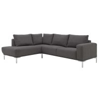 Interliving Sofa Serie 4255 – Ecksofa grauer Bezug Comora 9853 & silberfarbene Metallfüße 4.26 - Stellfläche ca. 185 x 255 cm