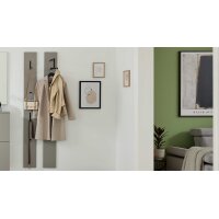 Interliving Garderobe Serie 6012 - Wandgarderobe graubeiger Mattlack - ca. 20 x 180 cm