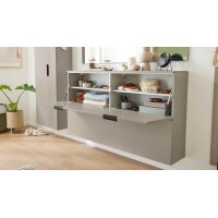 Interliving Garderobe Serie 6012 - Hänge-Schuhschrank graubeiger Mattlack - zwei Klappen, Breite ca. 160 cm