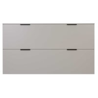 Interliving Garderobe Serie 6012 - Hänge-Schuhschrank graubeiger Mattlack - zwei Klappen, Breite ca. 160 cm