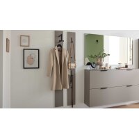 Interliving Garderobe Serie 6012 - Wandgarderobe graubeiger Mattlack - ca. 20 x 180 cm