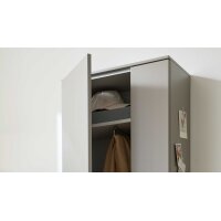Interliving Garderobe Serie 6012 - Garderobenschrank graubeiger Mattlack - zwei Türen, Höhe ca. 180 cm