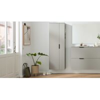Interliving Garderobe Serie 6012 - Garderobenschrank graubeiger Mattlack - zwei Türen, Höhe ca. 180 cm