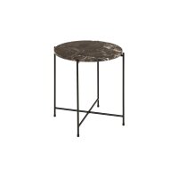 Beistelltischserie Avila brauner Marmor & schwarzes...