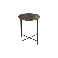 Beistelltischserie Avila brauner Marmor & schwarzes...