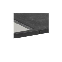 Couchtisch Strington rauchfarbenes Glas & schwarze Marmoroptik, schwarzes Metallgestell - ca. 120 x 60 cm