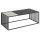 Couchtisch Strington rauchfarbenes Glas & schwarze Marmoroptik, schwarzes Metallgestell - ca. 120 x 60 cm