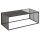 Couchtisch Strington rauchfarbenes Glas & schwarze Marmoroptik, schwarzes Metallgestell - ca. 120 x 60 cm