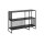 Regal Strington schwarzes Metallgestell & schwarze Marmoroptik - Breite ca. 120 cm