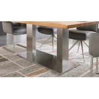 Interliving Esszimmer Serie 5116 – Esstisch Eiche natur & Edelstahl - ca. 180 x 100 cm