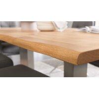 Interliving Esszimmer Serie 5116 – Esstisch Eiche natur & Edelstahl - ca. 180 x 100 cm