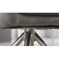 Interliving Esszimmer Serie 5116 – Polsterstuhl grauer Materialmix Leder & Cord Fo-Sh, Edelstahlgestell F38-FIX