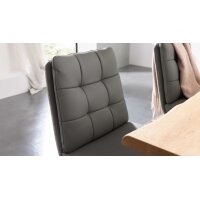Interliving Esszimmer Serie 5116 – Polsterstuhl grauer Materialmix Leder & Cord Fo-Sh, Edelstahlgestell F38-FIX