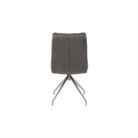 Interliving Esszimmer Serie 5116 – Polsterstuhl grauer Materialmix Leder & Cord Fo-Sh, Edelstahlgestell F38-FIX