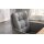 Interliving Esszimmer Serie 5116 – Armlehn-Schwingstuhl grauer Materialmix Leder & Cord Fo-Sh, Edelstahlgestell F3