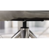 Interliving Esszimmer Serie 5116 – Polsterstuhl mit Drehfunktion grauer Materialmix Leder & Cord Fo-Sh, Edelstahlgestell F38-R