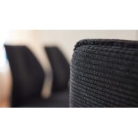 Interliving Esszimmer Serie 5116 – Armlehnstuhl mit Drehfunktion carbonschwarzer Materialmix Mikrofaser & Cord Ni-Co, schwarzes Gestell F37