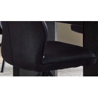 Interliving Esszimmer Serie 5116 – Polsterstuhl mit Drehfunktion carbonschwarze Mikrofaser Night & schwarzes Gestell F37