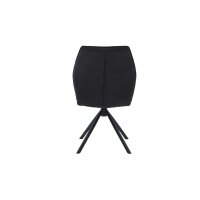 Interliving Esszimmer Serie 5116 – Polsterstuhl mit Drehfunktion carbonschwarze Mikrofaser Night & schwarzes Gestell F37