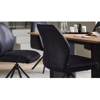 Interliving Esszimmer Serie 5116 – Polsterstuhl mit Drehfunktion carbonschwarze Mikrofaser Night & schwarzes Gestell F37