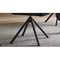 Interliving Esszimmer Serie 5116 – Polsterstuhl mit Drehfunktion carbonschwarze Mikrofaser Night & schwarzes Gestell F37