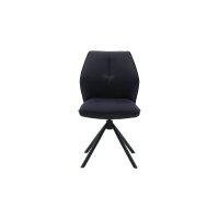 Interliving Esszimmer Serie 5116 – Polsterstuhl mit Drehfunktion carbonschwarze Mikrofaser Night & schwarzes Gestell F37