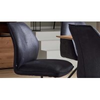 Interliving Esszimmer Serie 5116 – Polsterstuhl mit Drehfunktion carbonschwarze Mikrofaser Night & schwarzes Gestell F37