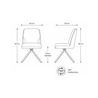 Interliving Esszimmer Serie 5116 – Polsterstuhl mit Drehfunktion carbonschwarze Mikrofaser Night & schwarzes Gestell F37
