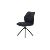 Interliving Esszimmer Serie 5116 – Polsterstuhl mit Drehfunktion carbonschwarze Mikrofaser Night & schwarzes Gestell F37