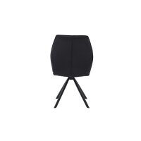 Interliving Esszimmer Serie 5116 – Polsterstuhl carbonschwarze Mikrofaser Night & schwarzes Gestell F37