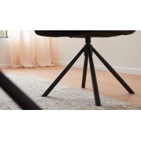 Interliving Esszimmer Serie 5116 – Polsterstuhl carbonschwarze Mikrofaser Night & schwarzes Gestell F37