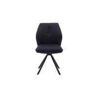 Interliving Esszimmer Serie 5116 – Polsterstuhl carbonschwarze Mikrofaser Night & schwarzes Gestell F37
