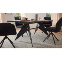 Interliving Esszimmer Serie 5116 – Esstisch Mooreiche & schwarzer Stahl - ca. 180 x 100 cm
