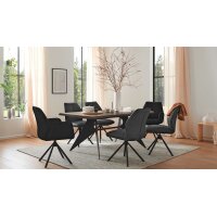 Interliving Esszimmer Serie 5116 – Esstisch Mooreiche & schwarzer Stahl - ca. 180 x 100 cm