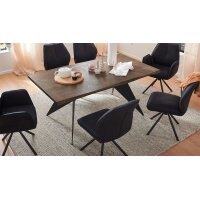 Interliving Esszimmer Serie 5116 – Esstisch Mooreiche & schwarzer Stahl - ca. 180 x 100 cm