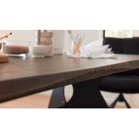 Interliving Esszimmer Serie 5116 – Esstisch Mooreiche & schwarzer Stahl - ca. 180 x 100 cm