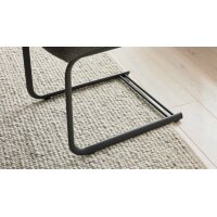 Interliving Esszimmer Serie 5119 - Schwingstuhl olivfarbener Bezug Havanna & anthrazitfarbenes Metall