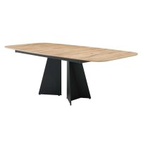 Interliving Esszimmer Serie 5119 - Esstisch helle Eiche rustico & anthrazitfarbenes Metall - ca. 220 x 110 cm