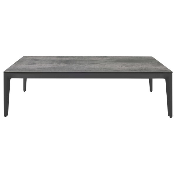 Interliving Couchtisch Serie 6222 silbergraue Keramik & schwarzer Stahl - ca. 140 x 90 cm