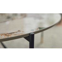 Interliving Couchtisch Serie 6221 marmorfarbene Keramik Calcatta & schwarzer Stahl - Durchmesser ca. 94 cm