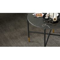 Interliving Couchtisch Serie 6221 - Beistelltisch schwarze Keramik Marquina & schwarzer Stahl - Durchmesser ca. 59 cm