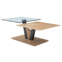 Interliving Couchtisch Serie 6224 - Couchtisch Klarglas & Wildeiche - ca. 118 x 65 cm