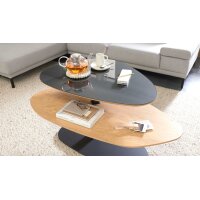 Interliving Couchtisch Serie 6225 - Couchtisch Anthrazit & Wildeiche - ca. 123 x 69 cm